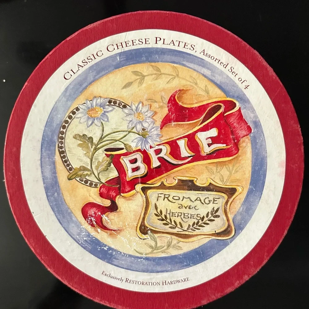 Restoration Hardware Emmental Cheese Plate with Red and White Accents